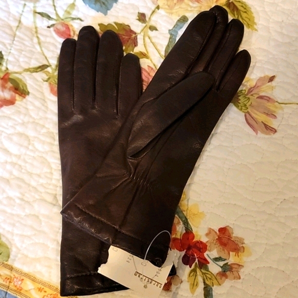 Nordstrom Chocolate Brown Leather Gloves - Picture 2 of 4